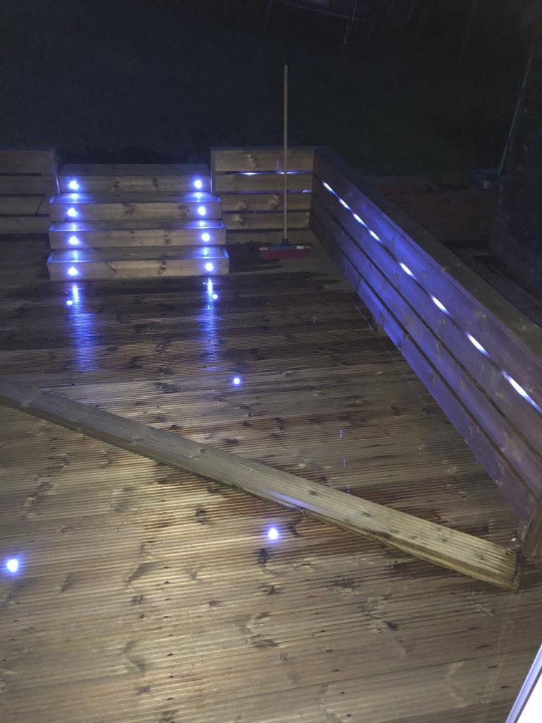 Bespoke decking with LED lighting in Salford